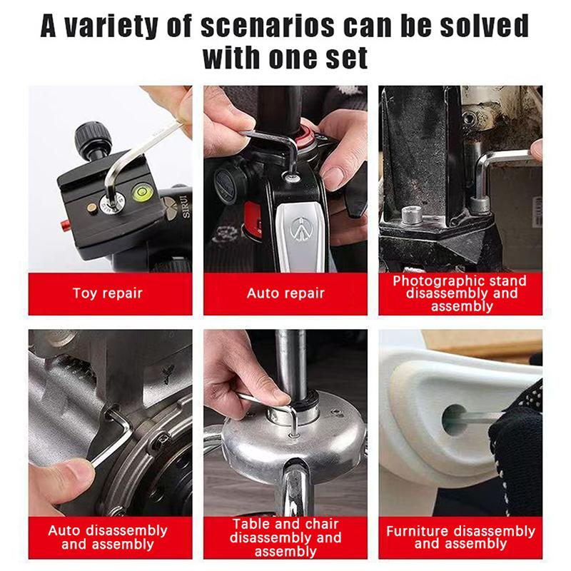 8Pcs Allen Wrench Metric Wrench Inch Wrench L Wrench Size Allen Key Short Arm Tool Set Easy To Carry In The Pocket