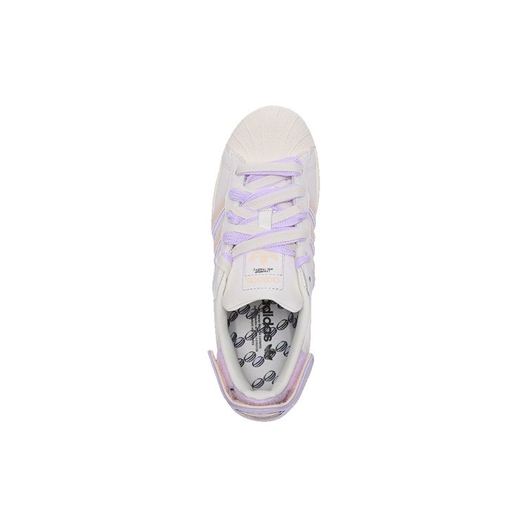 Adidas Originals Superstar Classic Trendy Casual Durable Low-Top Skate Shoes Women sneaker White Purple Pink H03727