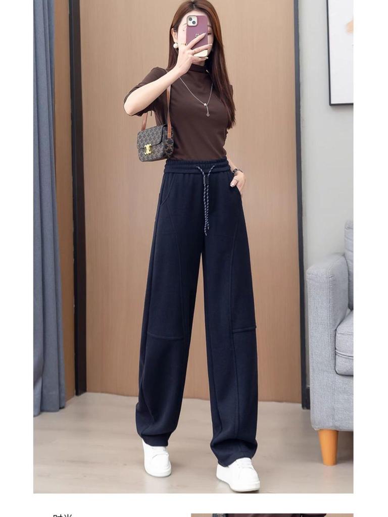 Women's Yellow Straight-Leg Sporty Casual Sweatpants - Spring/Autumn 2025 Collection