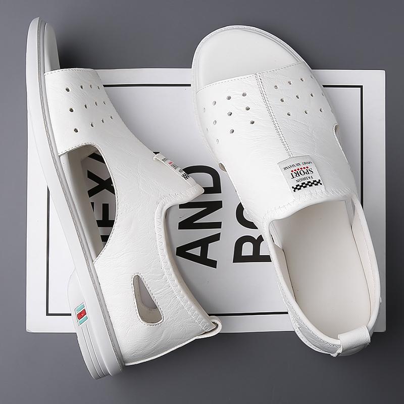 Fashion New Arrival Leather Men's Sandals Comfortable Male Summer Beach Shoes Non-Slip Men Sandaly Slippers Quick Dry Wading Aqua Shoes