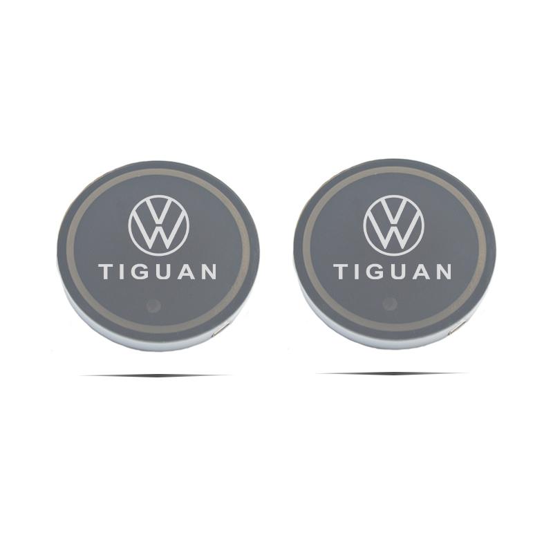 For VOLKSWAGEN VW Color Luminous Car Water Cup Coaster Holder Car Led Atmosphere Light For Volkswagen Golf Polo Passat b6 Tiguan