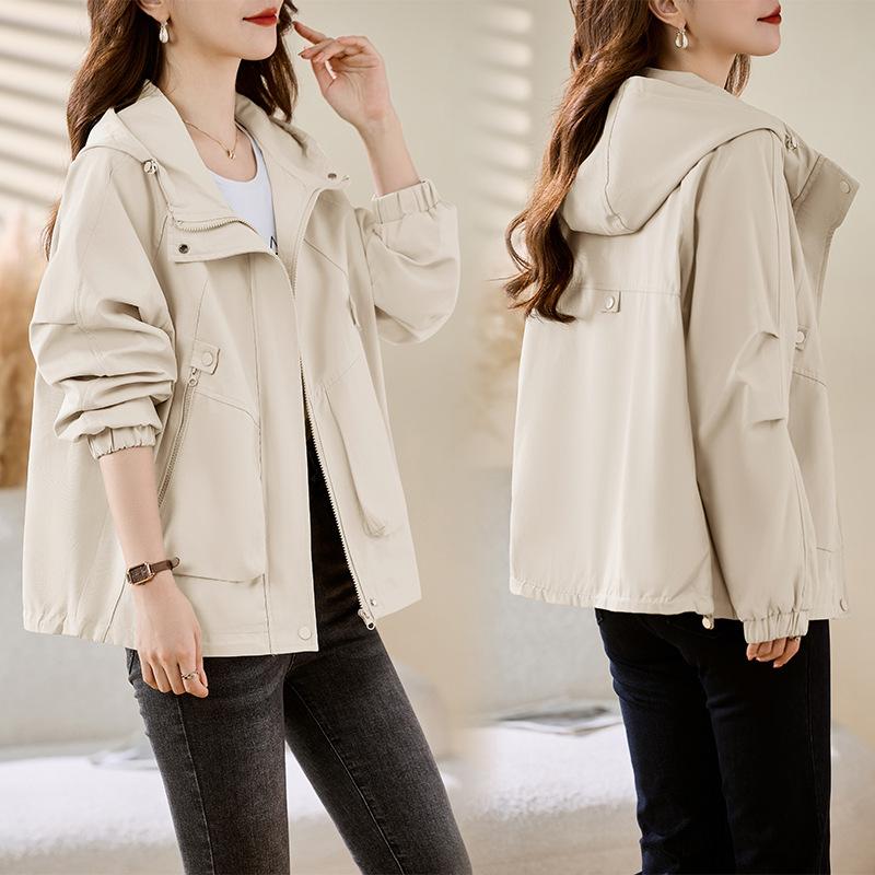 

Хаки тренч женский новый весенне-осенний женский для невысоких смотрится супер хорошо короткое пальто 2XL