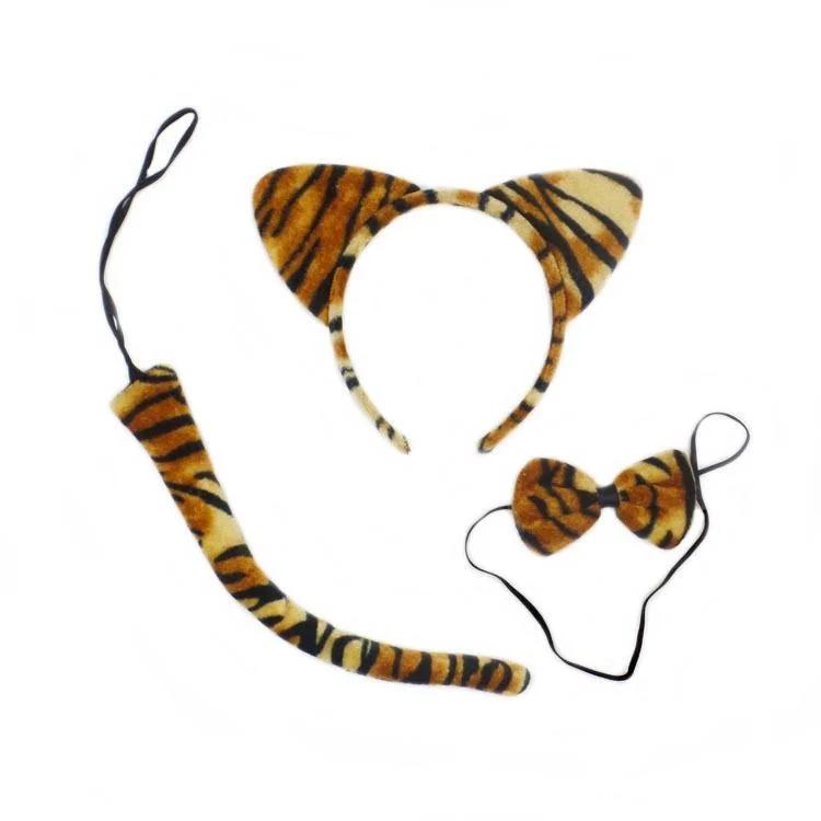 Set di animali per bambini da 3 pezzi con orecchie e coda Set di fasce per accessori per costumi Costume di Natale di Halloween