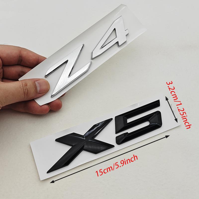 NEW 3D ABS Car Rear Trunk Emblem Badge Sticker For BMW X1 X2 X3 X5 X6 GT Z4 Glossy Black Chrome Logo Decal Styling Accessories