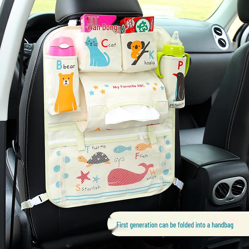 Korean Cartoon Car Seat Back Storage Bag for Kids