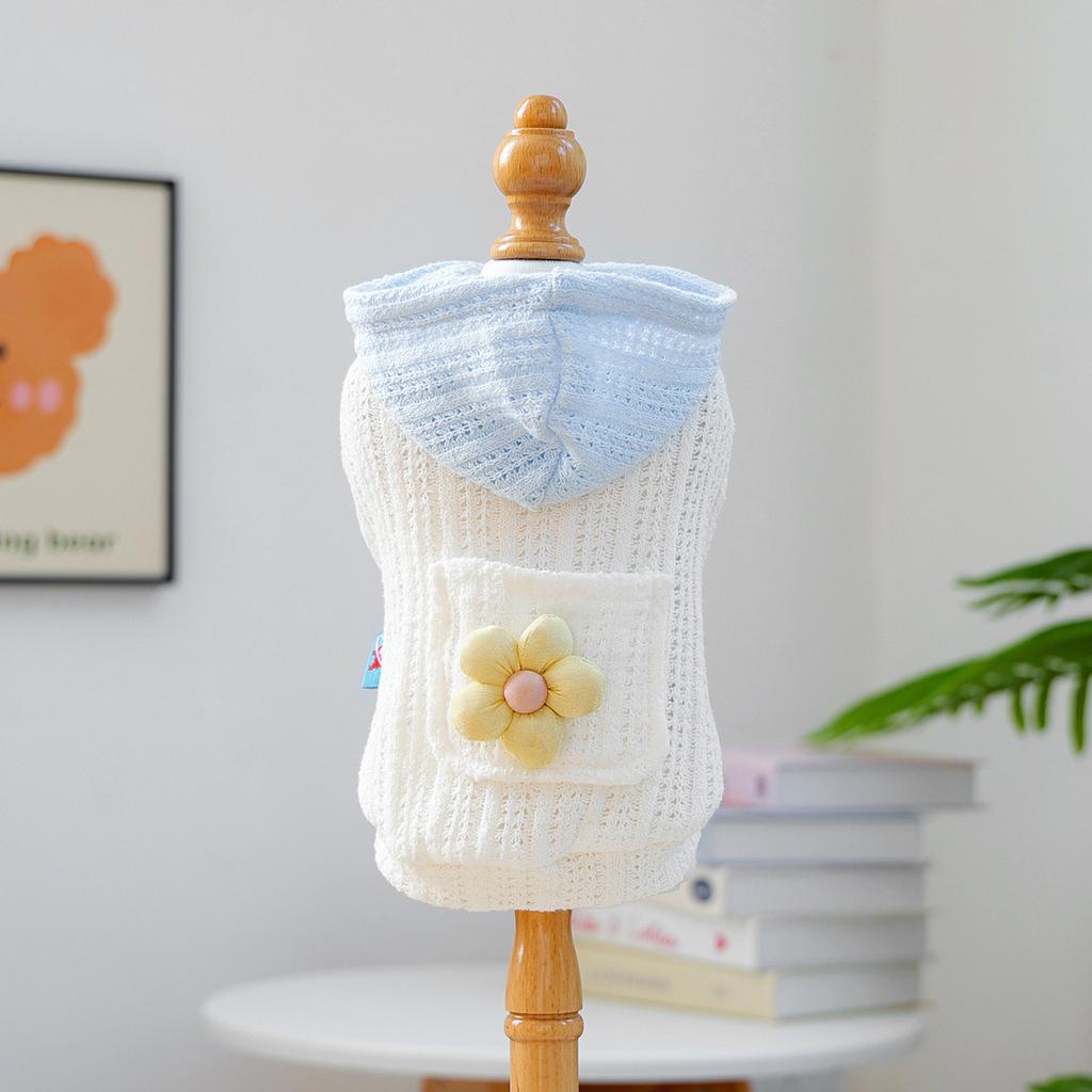 Pet Circle Cute Pet Dog Dog Clothes Flower Hollow Knitted Hoodie