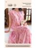 2026 Women's Lyocell Cotton Nightgown - Summer Short Sleeve, Outdoor & Homewear, New Chinese Style, Plus Size
