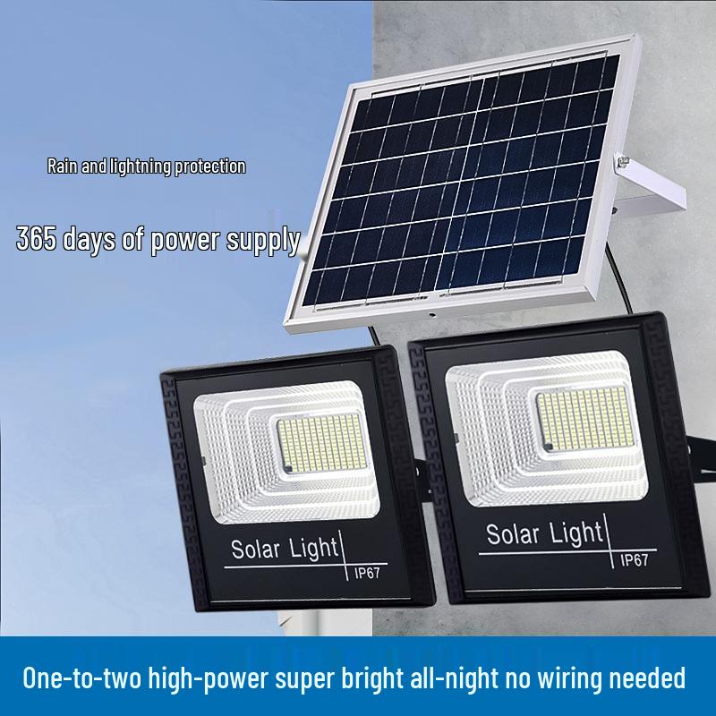 Automatic Solar Courtyard Floodlight: Dual-Head Design for Outdoor and Street Lighting