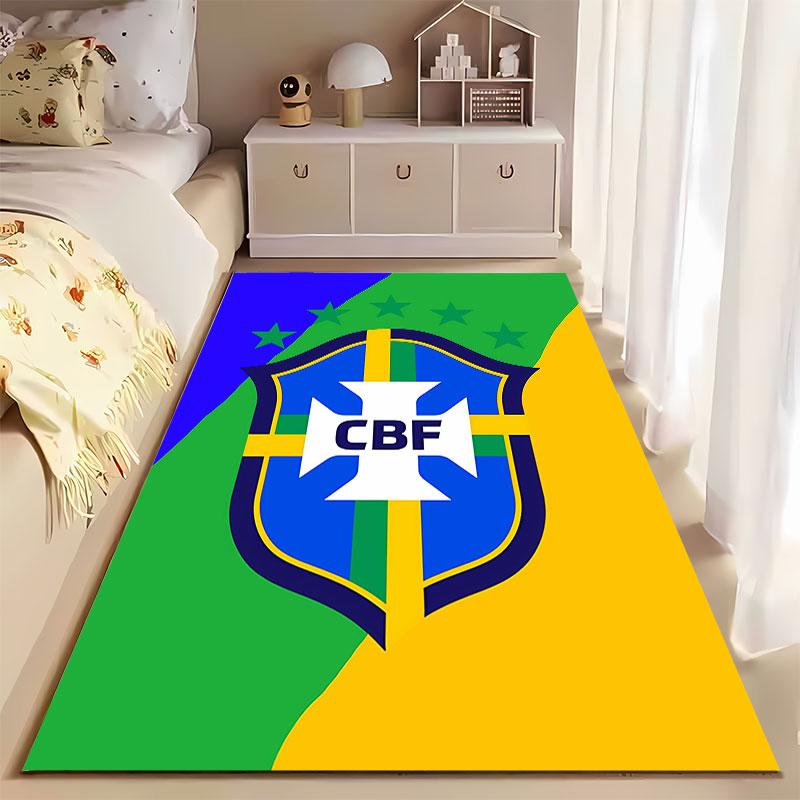 Brazilian Flag Shield Design suitable as a non-slip mat for the living room or bedroom sofa