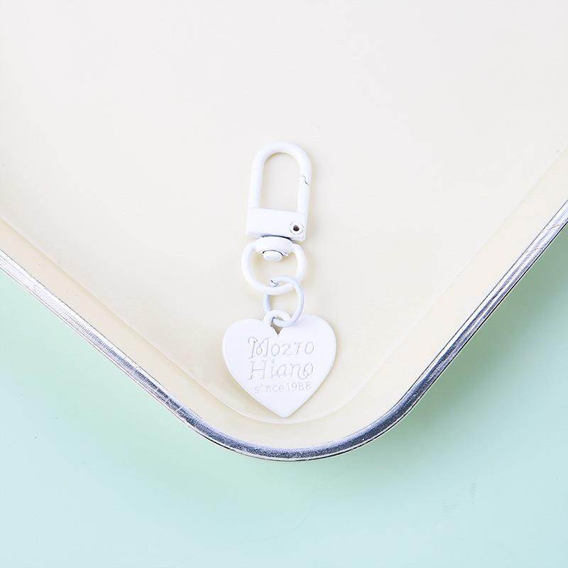 Vibrant Alloy Heart Keychain Pendant - Handmade DIY Candy Color Ornaments