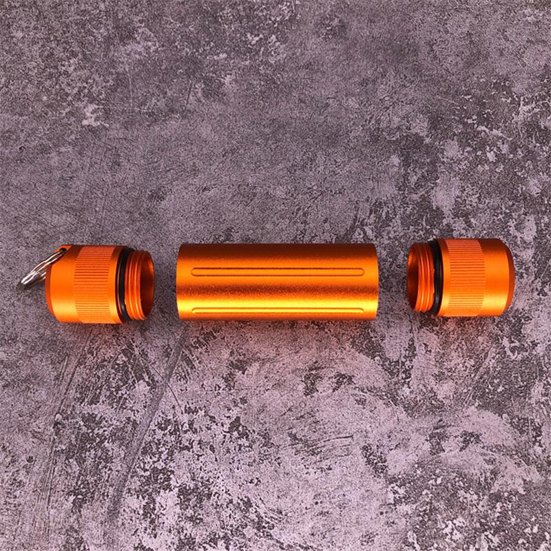 Aluminum Alloy Airtight Pill Container Bottle Portable Outdoor EDC Single Chamber Capsule Holder Waterproof Medicine Case Box