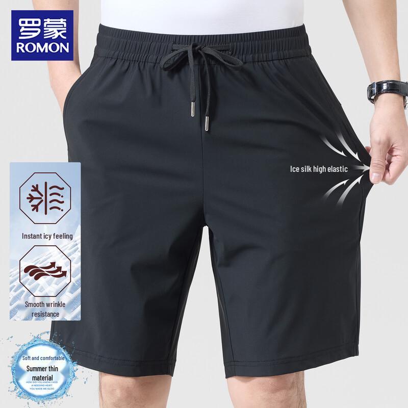 ROMON Men s Ice Silk Quick-Dry Business Casual Shorts 3XL