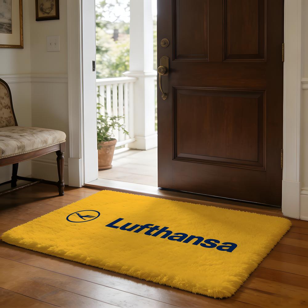 

Floor Mat Soft Flannel Rug Non Slip Absorbent Mat for Bathroom Bedroom Home Decor Hot D Deutsche L Lufthansa 50x80cm