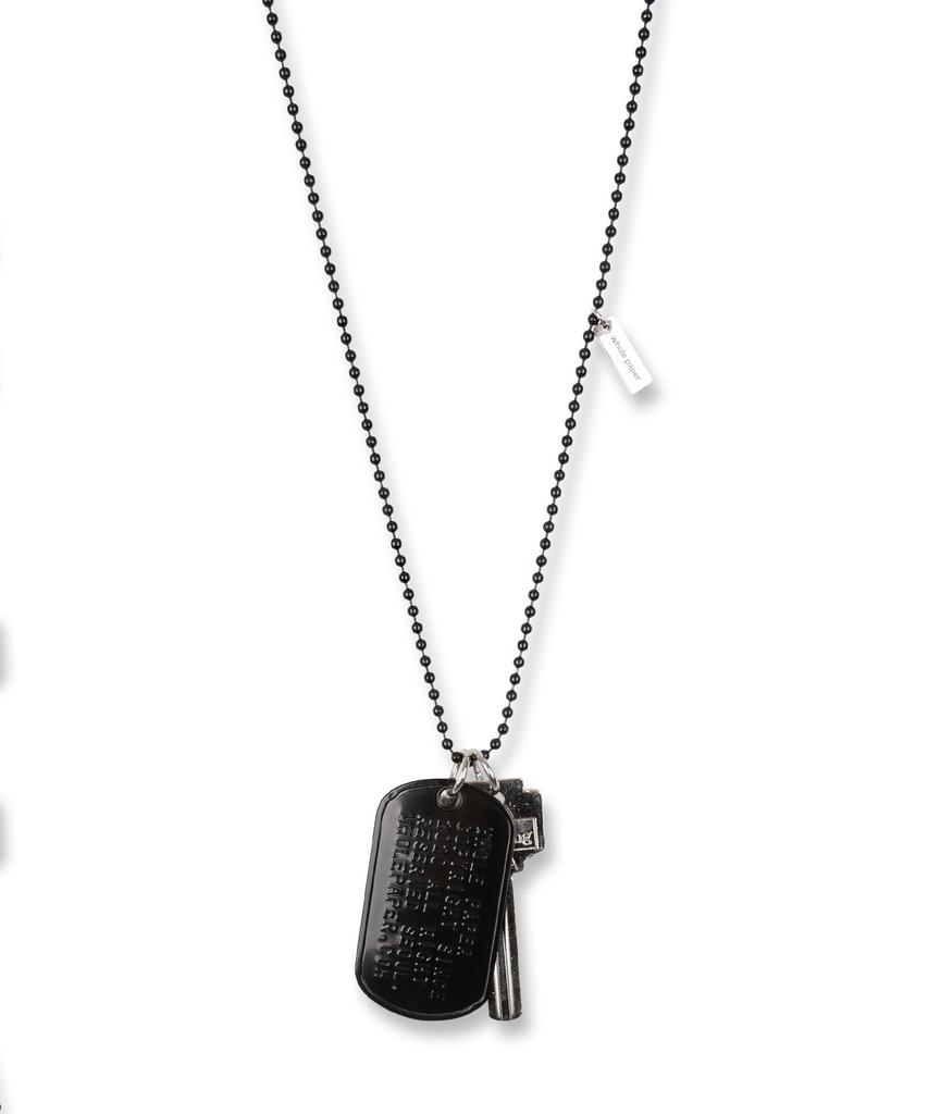 Whole Paper Dog Tag Key Necklace (Black)