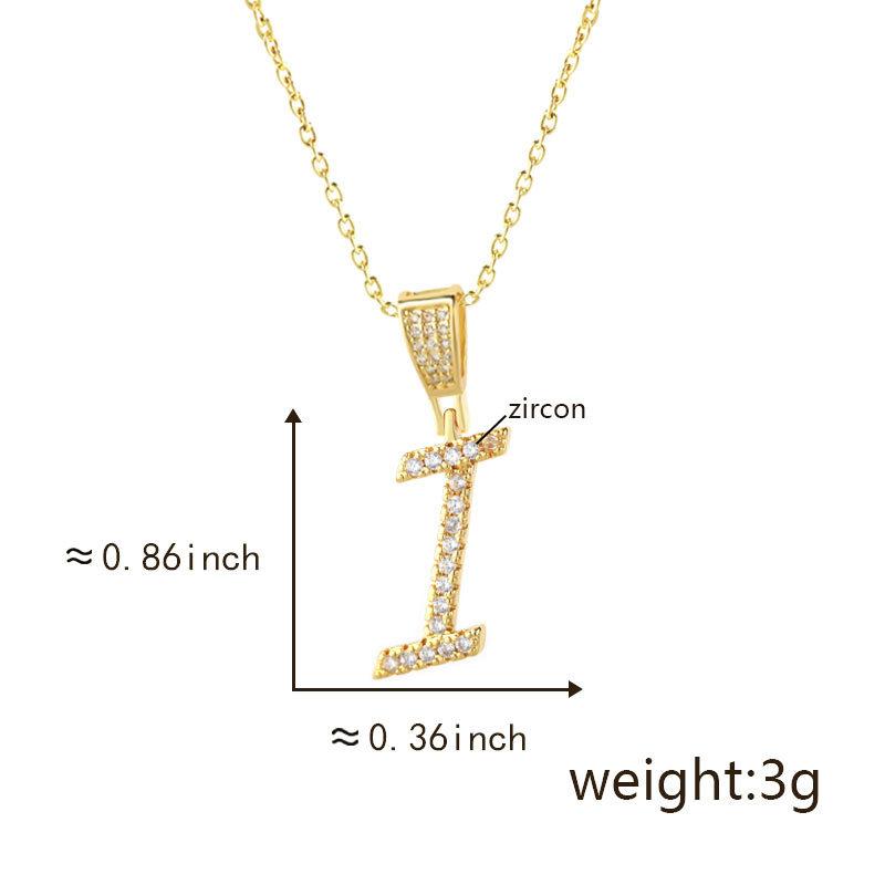 Gold Plated Crystal Initial Letter Necklace Personalized Dainty Name Pendant Jewelry