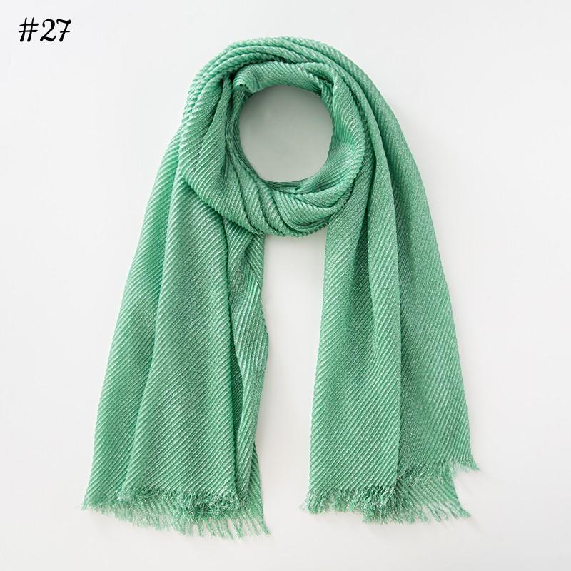 Fashion Wrinkle Plain Soft Shawl Funcy Shimmer Shiny Hijab Scarf Gold Silver Threads Headscarf Bangladeshi Cotton Shawl