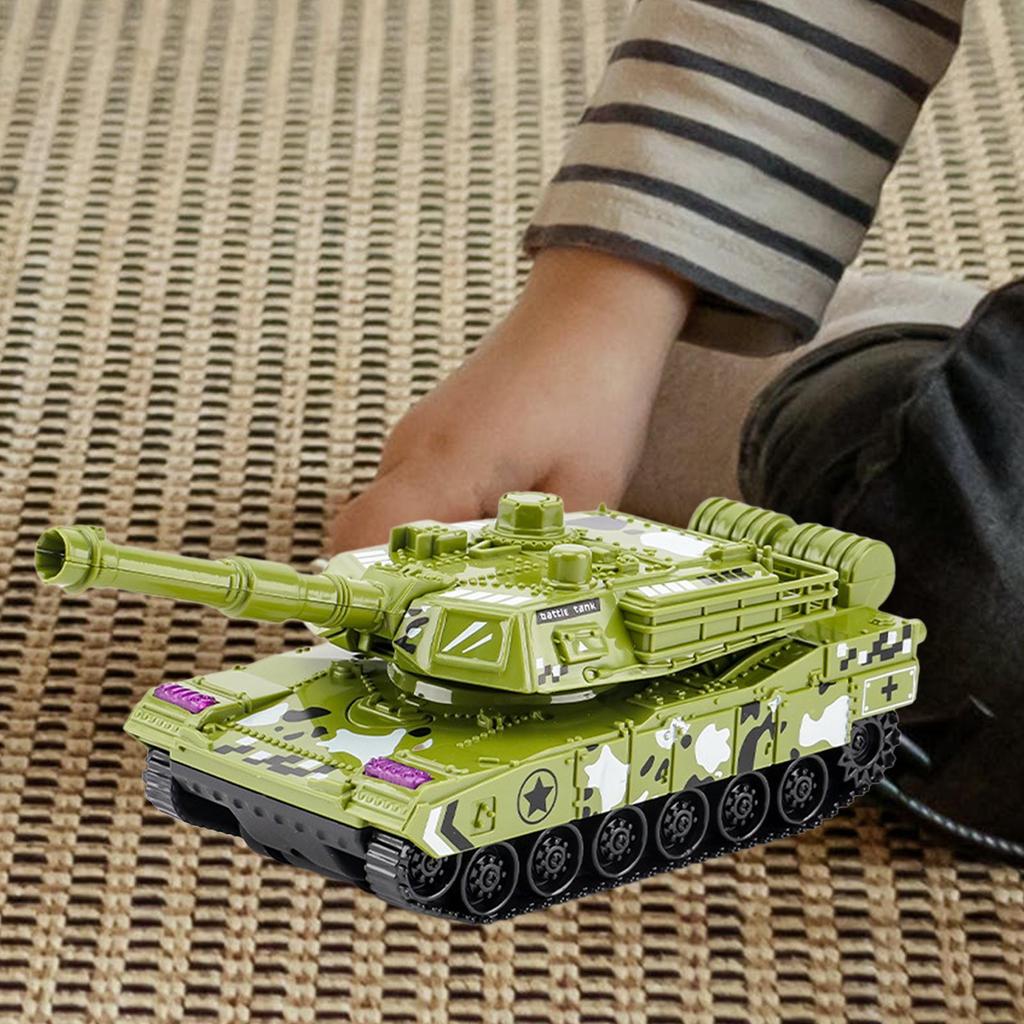 Mini Battle Tank Educational Toy Pull Back Vehicle Simulation Rotating Turret Sturdy PP