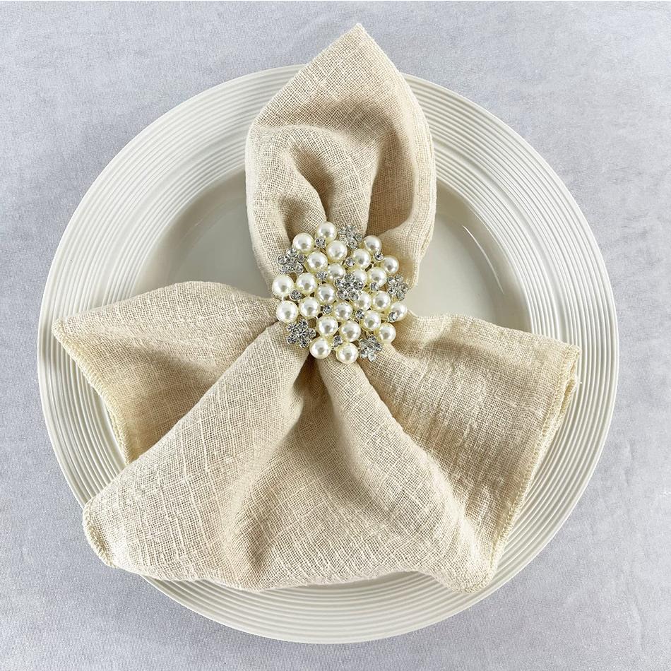 40x40cm Raw Fringed Trim Cloth Napkins Cotton Fabric Soft Reusable Retro Burrs Tea Towel Rustic Wedding Parties Decor