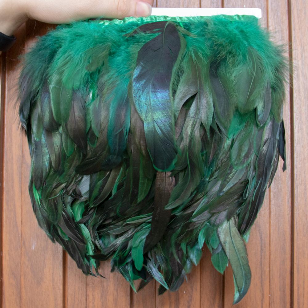 1Meter Colored Rooster Feathers Trims 15-20cm Natural Chicken Feathers Carnival Cosplay Clothing Dress Sewing Plume Decoration