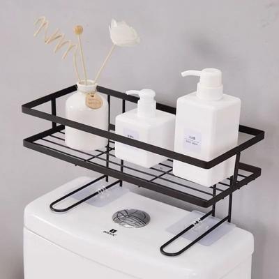 1Pcs Durable Non Perforated Toilet Storage Rack Single Layer Metal Bathroom Shelf Multifunctional Shampoo Tray