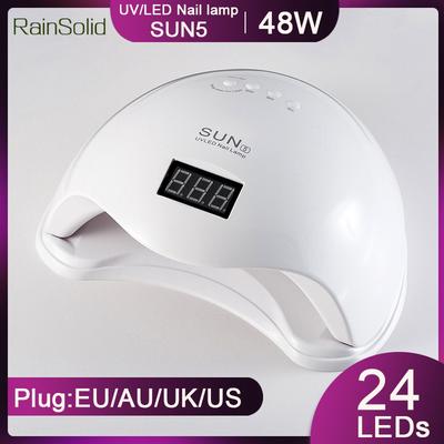 RainSolid SUN5 48W nagų džiovintuvas UV LED skirtas nagų lempos kietėjimui greitai džiūstantis gelinis lakas su automatinio jutiklio manikiūro salono lempa