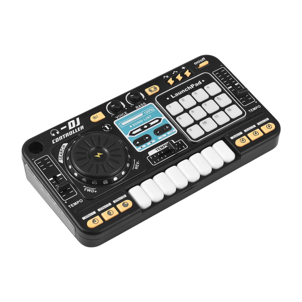 DJ Controller for Kids DJ Disc Player Electronic Keyboard BT DJ Mixer Table with Adjustable Microphone Dynamic Lighting