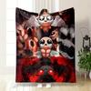 Two Crying Characters with Angel and Demon Designs Surrounded by Creatures. for All Seasons Blanket Lunch Break Throw Gift