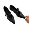 2025 Neue Mary Jane Schuhe Frühling Herbst Spitzschuh Niedriger Absatz Damen Flache Einzelpumps Damen Mode Schnallenschuhe