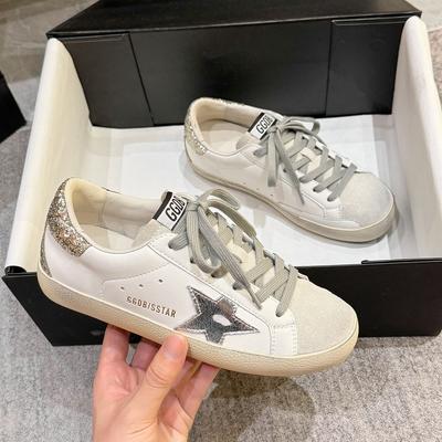 Herbst neue Leder alte Retro-Stern-Board-Schuhe lässige Vier-Jahreszeiten-Mode moralische Trainingsschuhe Forrest Gump Schuhe Damen