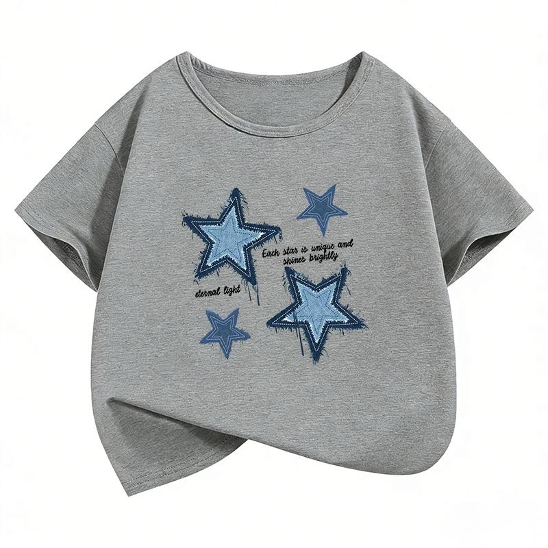Hip Hop Star Design T Shirts Streetwear Kids Childrens Tshirt short sleeve Boys Girls Summer Spring Casual Top Tee