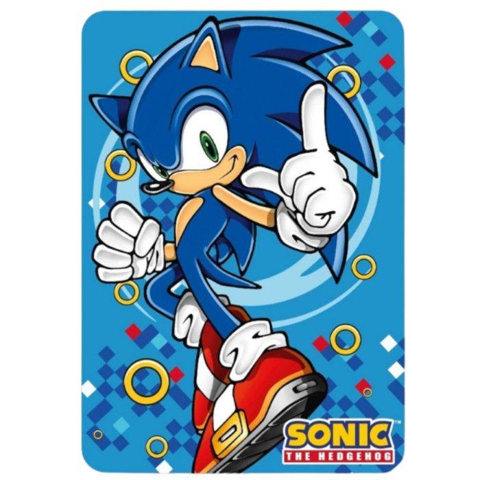 Plaid polaire enfant Sonic 100x140 cm – doux et chaud - Couleur:Bleu Taille:Taille Unique - Bleu