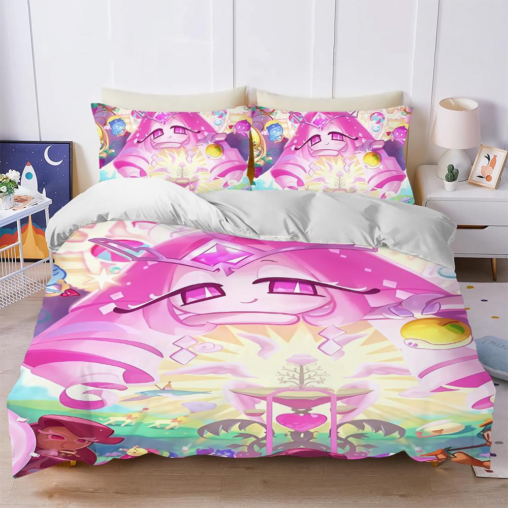C-Cookie Run K-Kingdom Duvet Cover Set Soft Wash Bed 3 Piece Summer Comfortable Student Dormitory Home Baby Bedding Best Seller