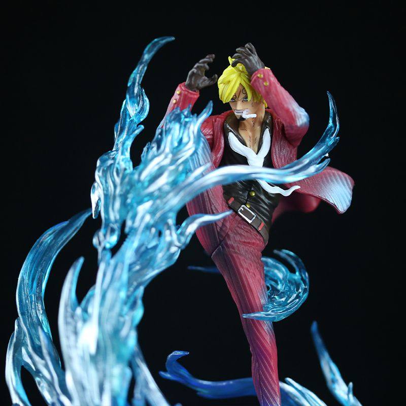 One Piece Anime Statue Figur Jacksdo Teufelswindbein Vinsmoke Sanji Leuchtende Figur Modell Schreibtischdekoration Überraschungsgeschenk