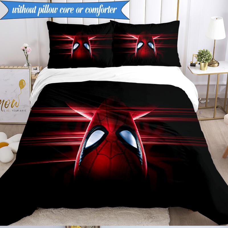 3PCS Spider Bedding Set Duvet Cover Closure Includes 1 Duvet Cover & 2 Pillowcases for All Seasons Bedroom Decor Christmas Fan gifts