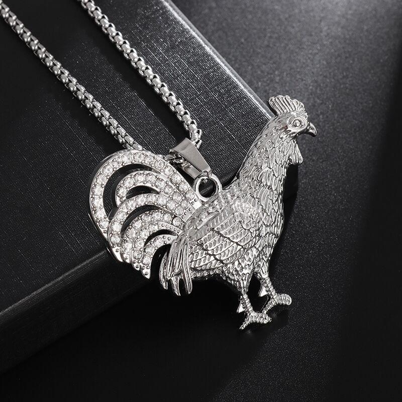 European and American Popular Hip Hop Accessories Environmentally Friendly Diamond Studded Animal Zodiac Pendant Necklace