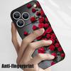 Étui Cordon Motif Fleurs Roses Rouges Pour iPhone 17 Pro Max Funda iPhone 16 15 14 13 Pro Max 11 16E 17E Coque Souple en Silicone