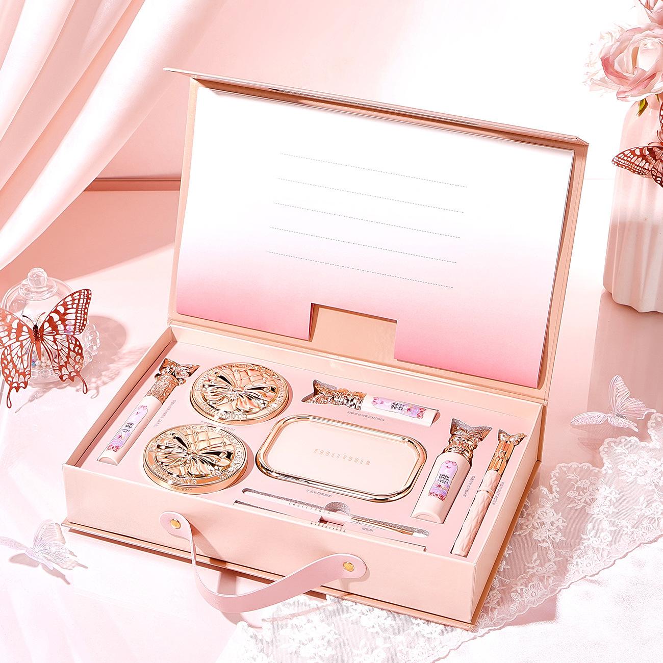 Makeup set, lipstick cosmetics, a complete set of 9-piece beauty set, birthday gift, makeup gift box.