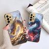 Fantastic Dragon Shape For Samsung A 01 52S A04 A05S A10 12 13 22 23 24 36 42 M02 Note 10 20Ultra 8 9 Golden Glass Phone Case