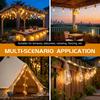 Outdoor Solar Hemp Rope Lights Waterproof String Lights Copper Wire Christmas Ball Bubble Lights for Courtyard Camping Holiday Decor
