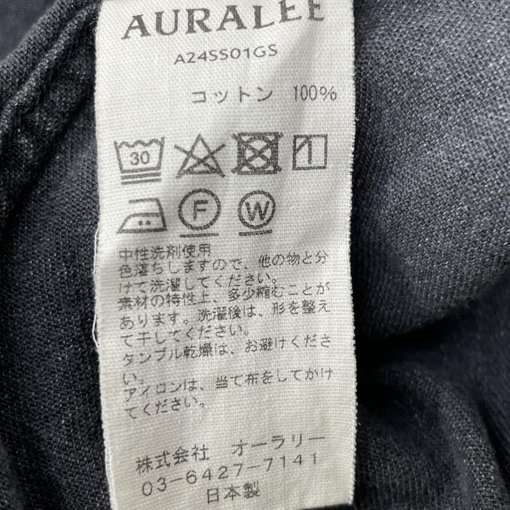 AURALEE A24Stainless Steel01GS Black SELVEDGE SUPER LIGHT DENIM SHIRT tops 3 blackUsed