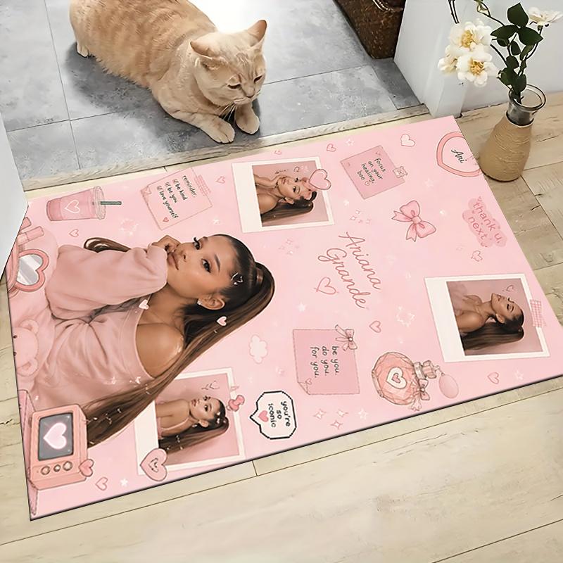 Pink Heart Ariana Grande Carpet Rug Soft Washable Antislip Home Living Room Sofa Mats Personalized Christmas Rug