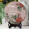 2D Flach, 1 Stück Rundes Aluminium-Hängeschild - „Mama, du blühst wunderschön“ Vintage Rose Metall-Wandkunst, Retro Floral Zitat Design, Perfekt für Muttertags