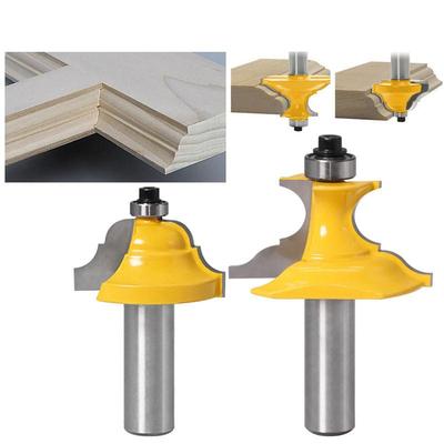 2pc Wainscoting Roman Ogee & Pedestal Router Bit C3 Carbide Tipped Wood Cutting Tool 1/2inch 12mm Shank Woodworking Router Bits