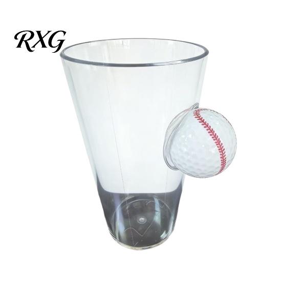 Versatile Home Drinkware Wine Glass, Golf/Football/Tennis/Rugby/Baseball/Billiards/Basketball Shape, Creative Transparent Stadium Cup for Sports Fans