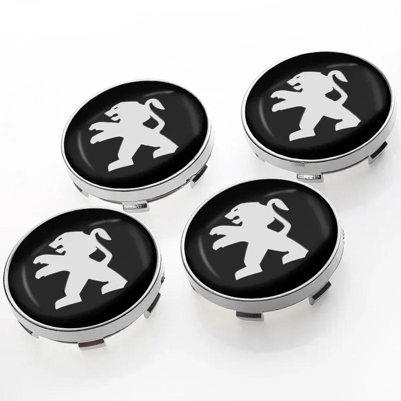 Car Sticker 4pc 56/60mm Car Wheel Center Covers Badge Hub Cap Accessories For Peugeot 206 307 308 3008 207 208 407 508 2008 5008