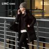 Jinyujie 2024 Winter Women's Hooded Mid-Length Puffer Down Jacket