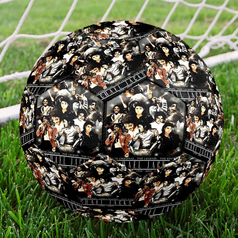 Michael Jackson Print Size 5 Soccer Ball, Standard Match Football for Sports Game and Team Practice, Ideal Gift for Soccer Fans