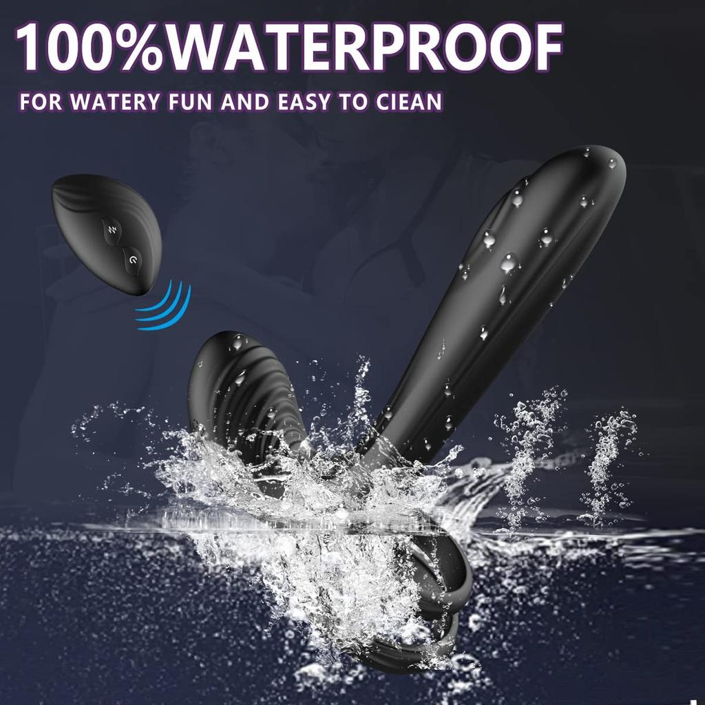 Vibrating Cock Ring Remote Control Dual Penis Ring for Men Couple with Vibrating G-spot and Clitor Simulator 3 in 1 Vibrator