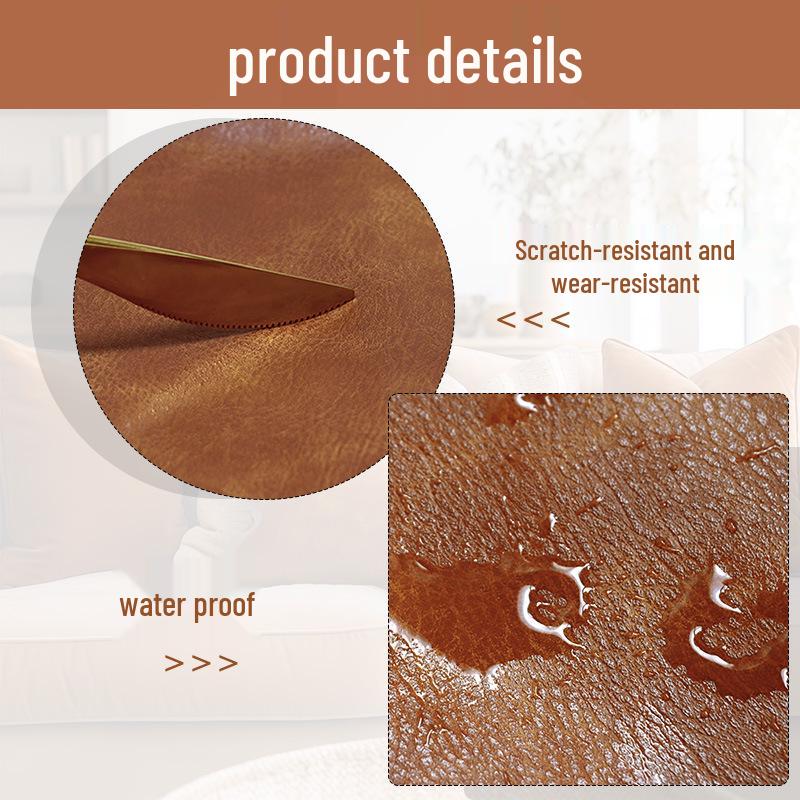 Husă de pernă lombară decorativă din piele ecologică maro coniac rezistentă la zgârieturi