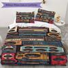 1PC Music Mixtape Theme Bedding Quilt Set Quilt Cover Pillowcase Home Decoration Birthday Gift (1 * Duvet Cover + 2 * Pillowcase, Without core)A6